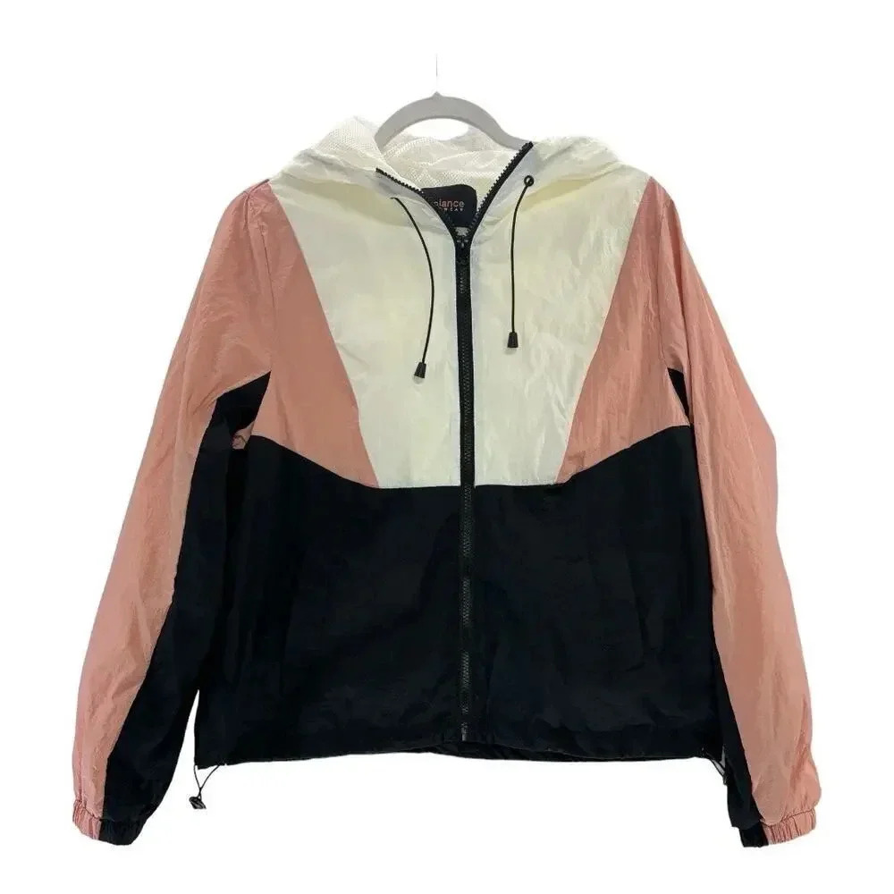 Ambiance Outwear Tri Colored Women's Windbreaker- Size Small